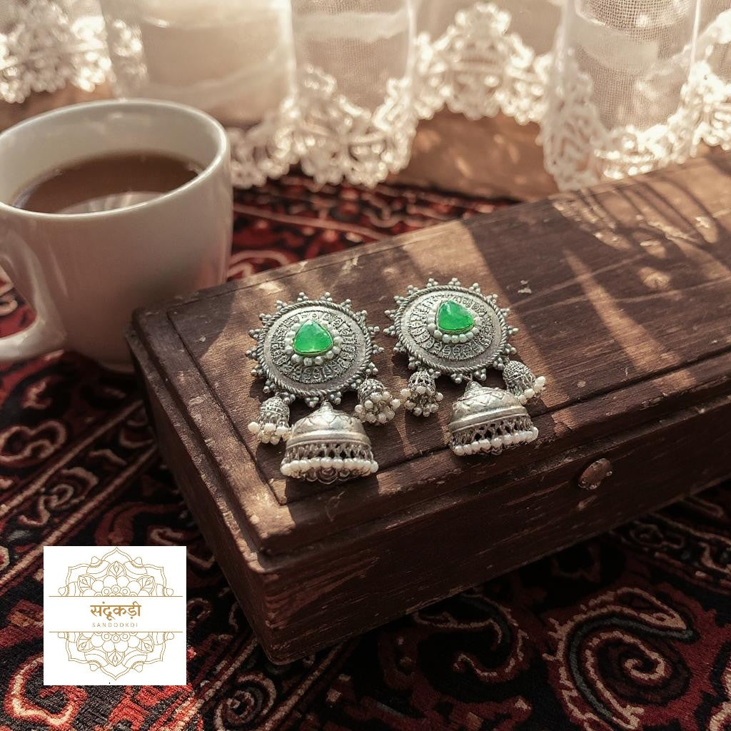“Vrinda Tribal Silver Jhumkas” – Echoes of the Earth