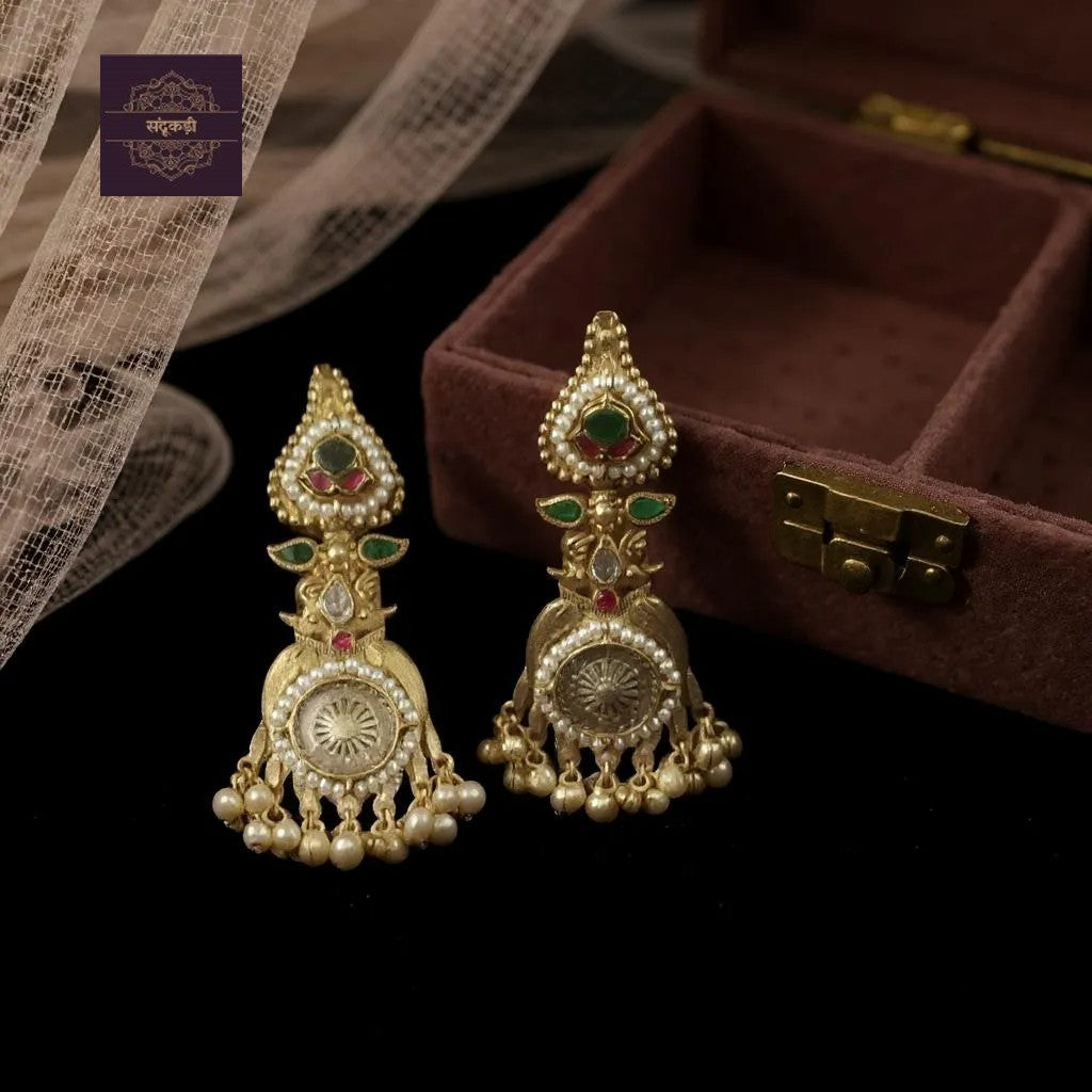 “Rajwada” Traditional Kundan Earrings