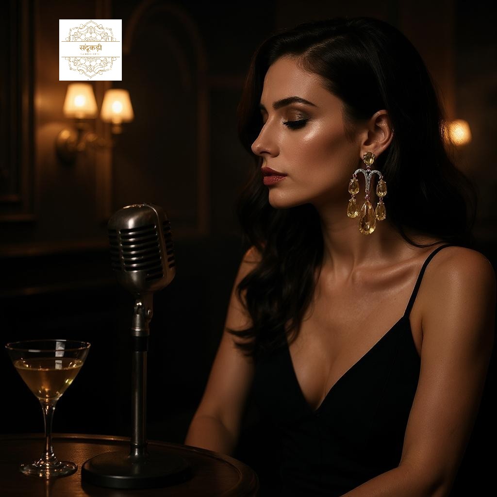 “Suryamukhi” Citrine Crystal Drop Earrings