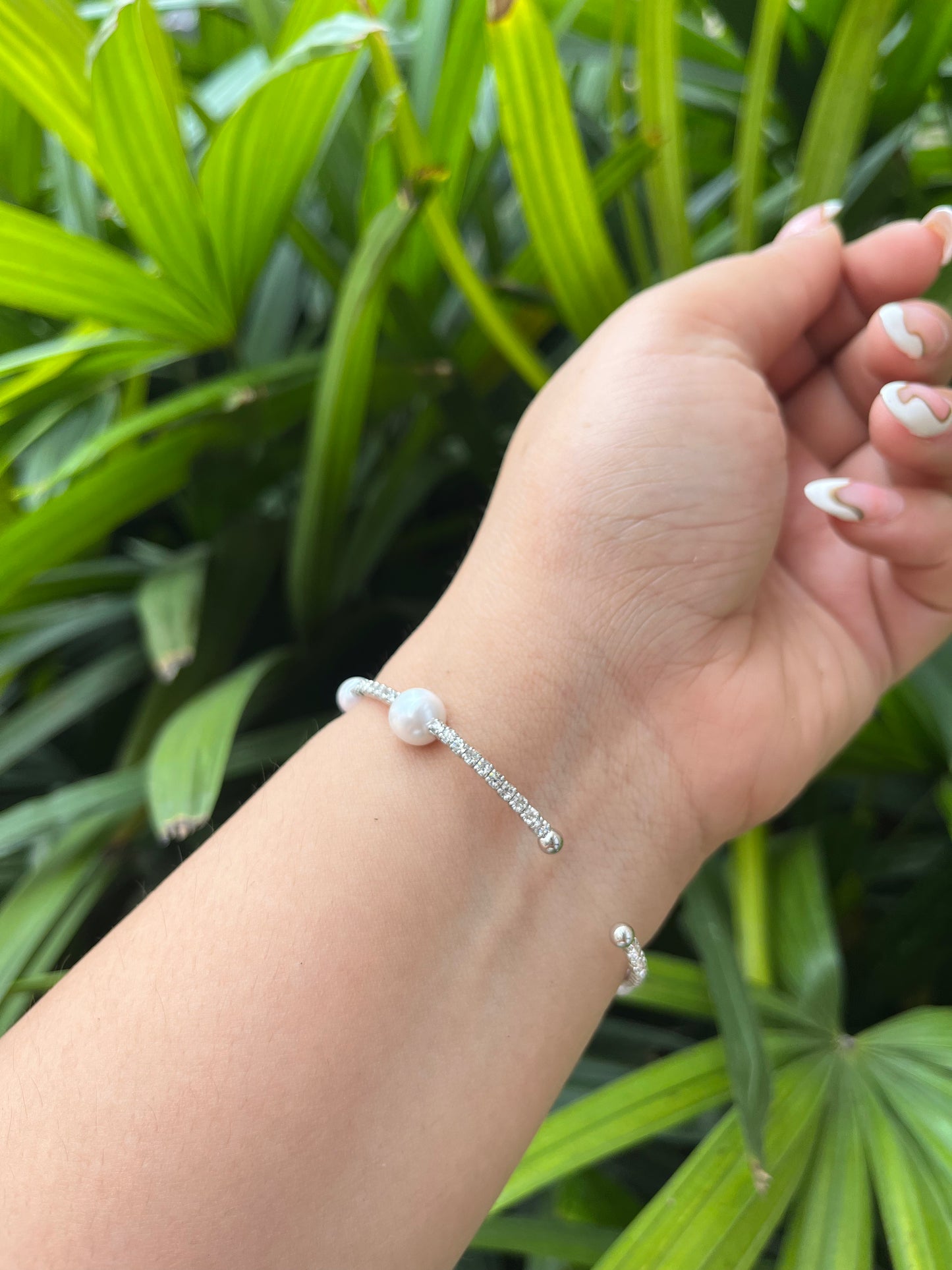 Pearly Swaroski Adjustable Bhabhi Rakhi Bracelet
