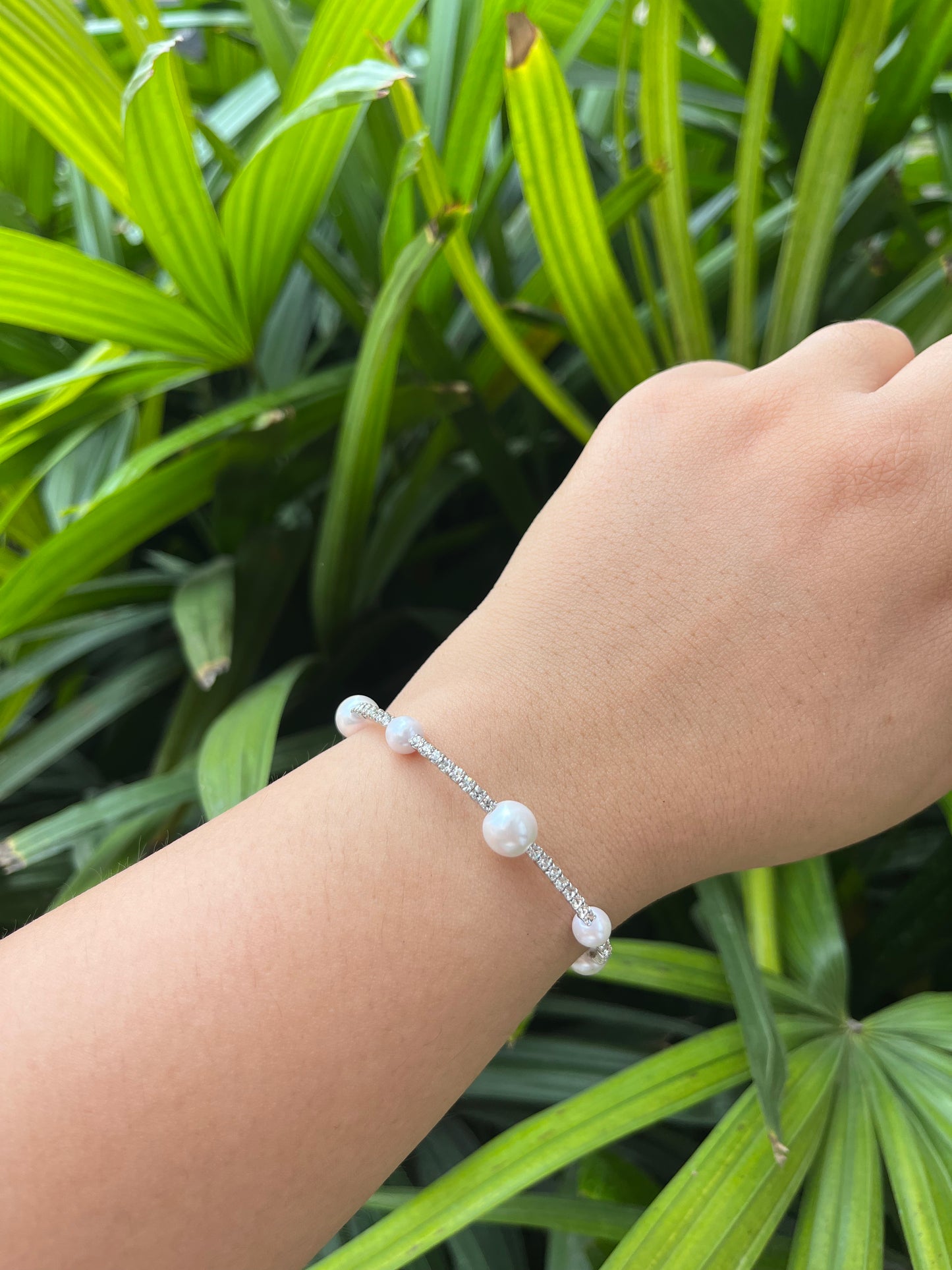 Pearly Swaroski Adjustable Bhabhi Rakhi Bracelet