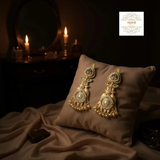 “Rajwada” Traditional Kundan Earrings