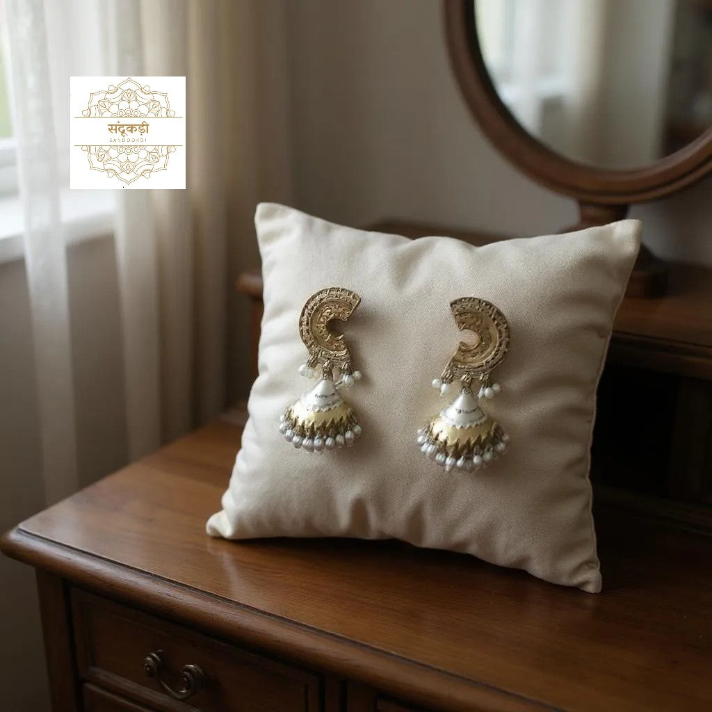 Crescent Dome Jhumka Earrings