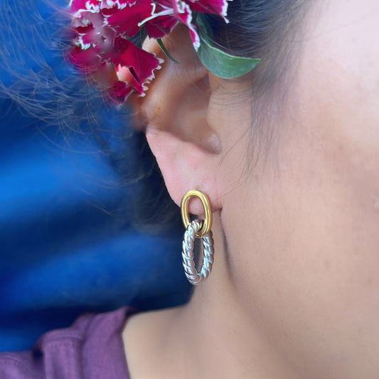 Monsoon Dual Tone Earrings